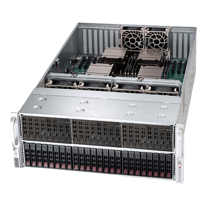 Сервер Supermicro SYS-8048B-TRFT CSE-848X noCPU X10QBI-MEM1 96хDDR4 softRaid IPMI 4х1620W PSU Ethernet 2х10Gb/s 24х3,5" BPN SAS846A FCLGA2011-3